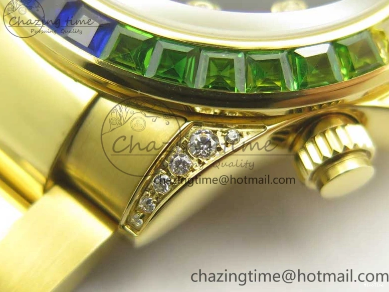 MiroTime 0307 Daytona 116589RBOW YG Rainbow Crystal BLF Best Edition Black Dial on YG Bracelet A ZeroBulk 3352